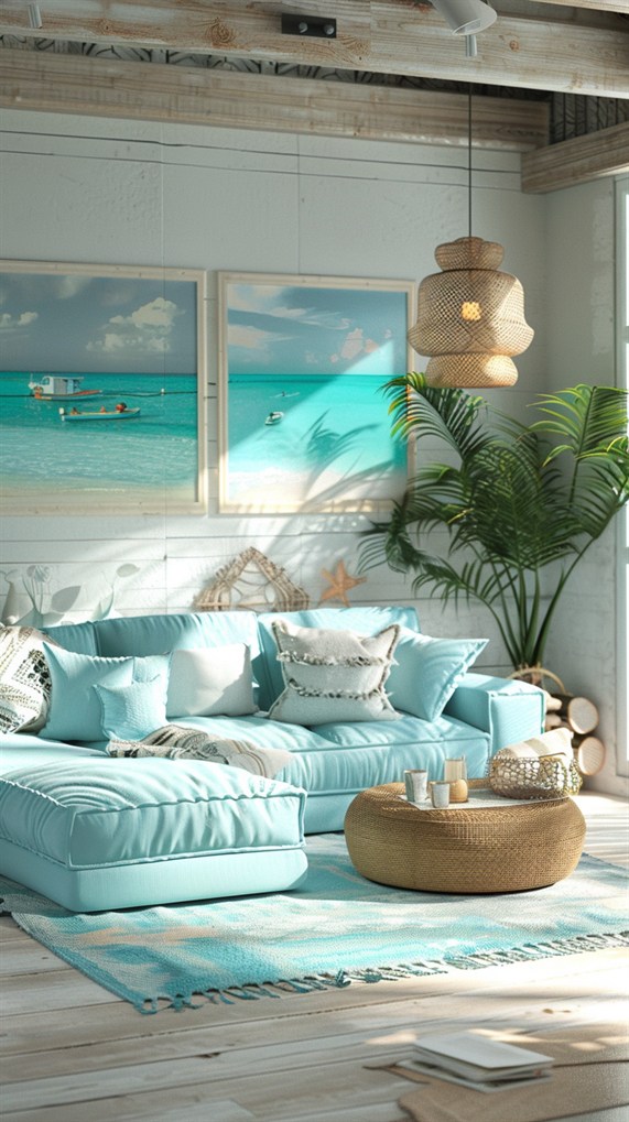 26+ Stunning Coastal Living Room Ideas